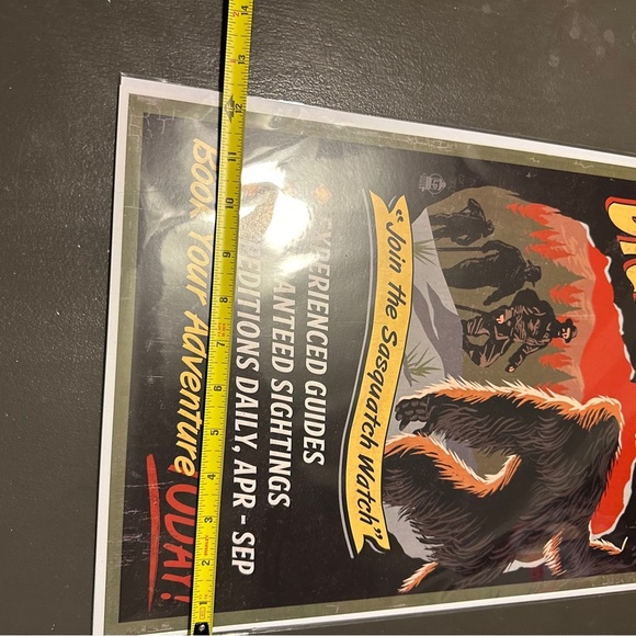 Backwoods Adventure Bigfoot Tour High Quality Print 12"x18" Sasquatch Mountains - Picture 6 of 12